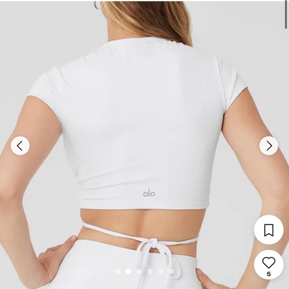 Alo Airbrush Criss Cross Short Sleeve Size M - Picture 5 of 12